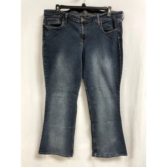 MOSSIMO VTG Mid-Rise Bootcut Jeans Dark Wash Blue Stretch Denim Women's Plus 40 - Picture 1 of 11